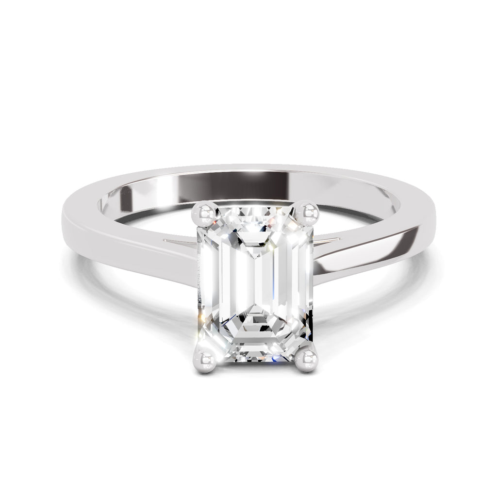 2.1 Ct Emerald Shape Solitaire Diamond Ring