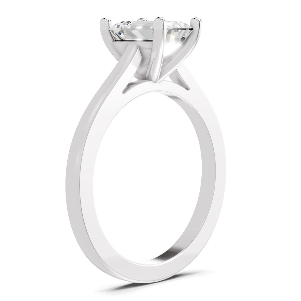 2.1 Ct Emerald Shape Solitaire Diamond Ring