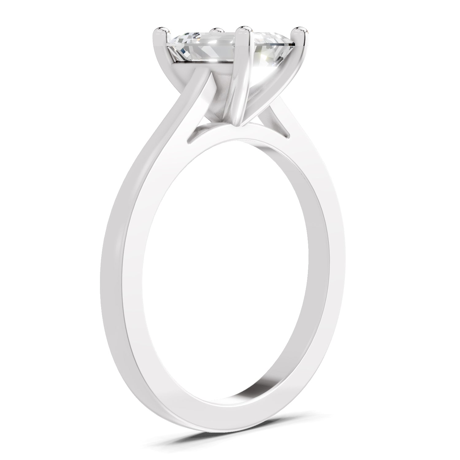 2.1 Ct Emerald Shape Solitaire Diamond Ring