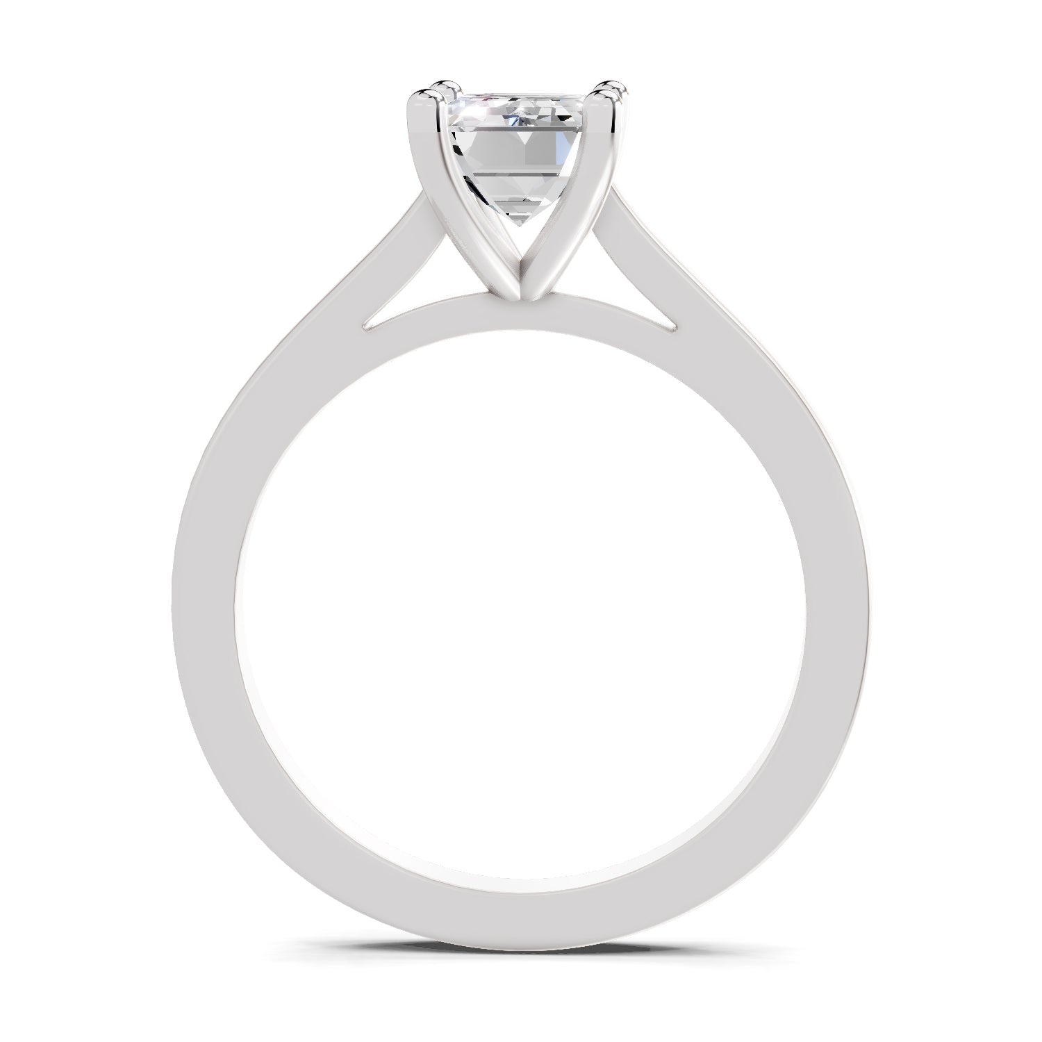 2.1 Ct Emerald Shape Solitaire Diamond Ring
