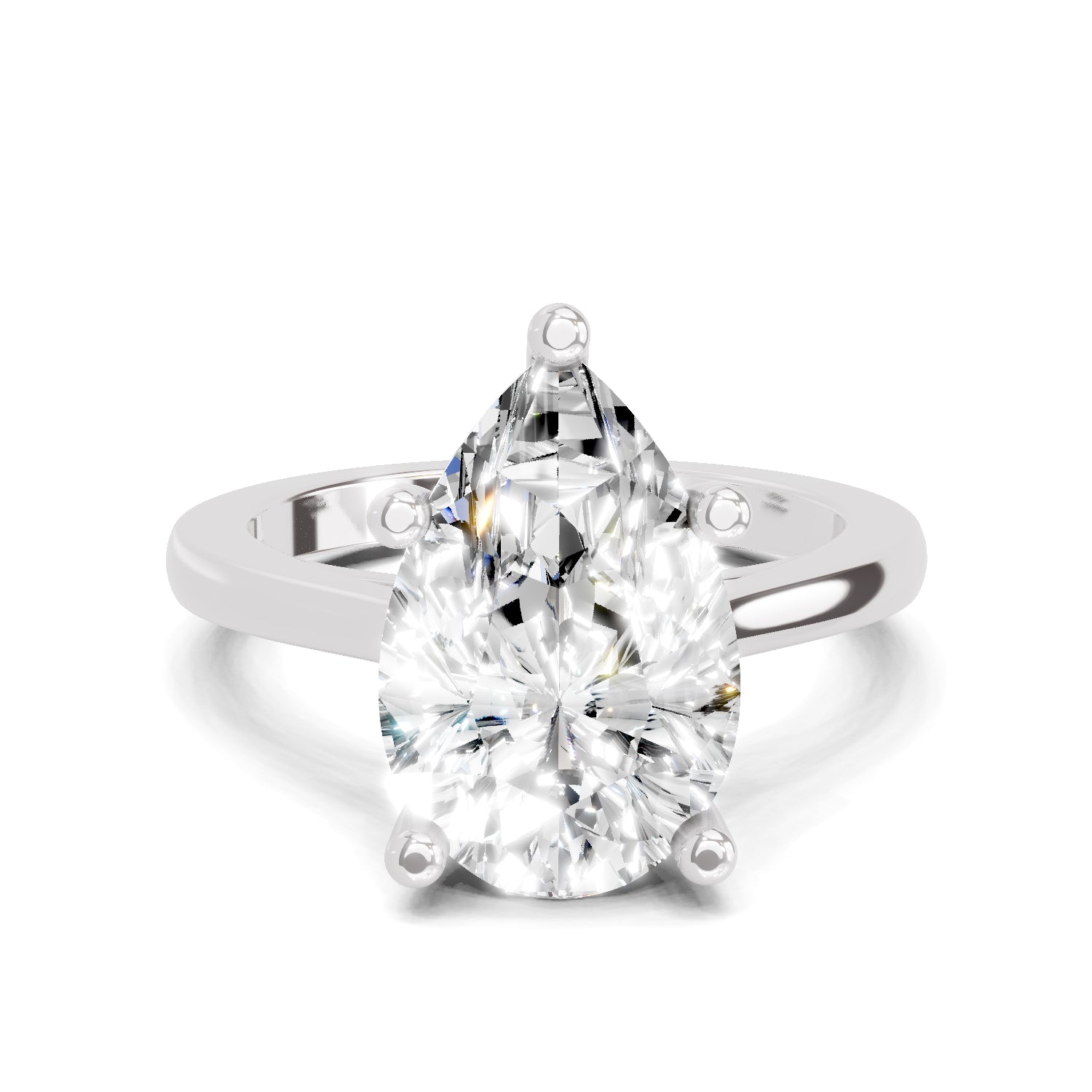 4 Ct Pear Shape Solitaire Diamond Ring