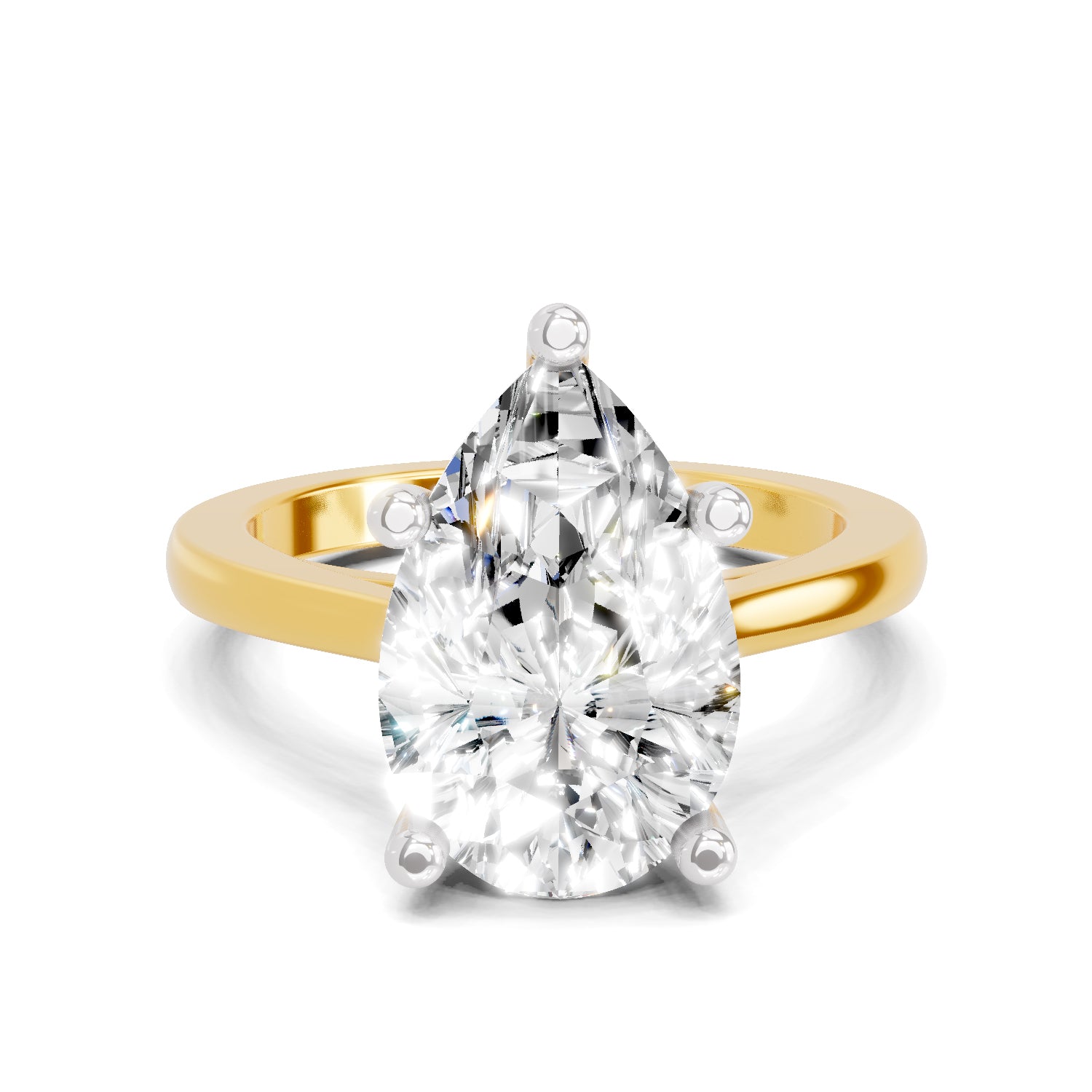 4 Ct Pear Shape Solitaire Diamond Ring