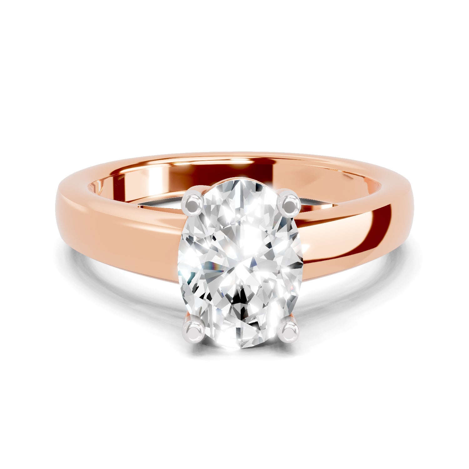 1 Ct Oval Shape Solitaire Diamond Ring