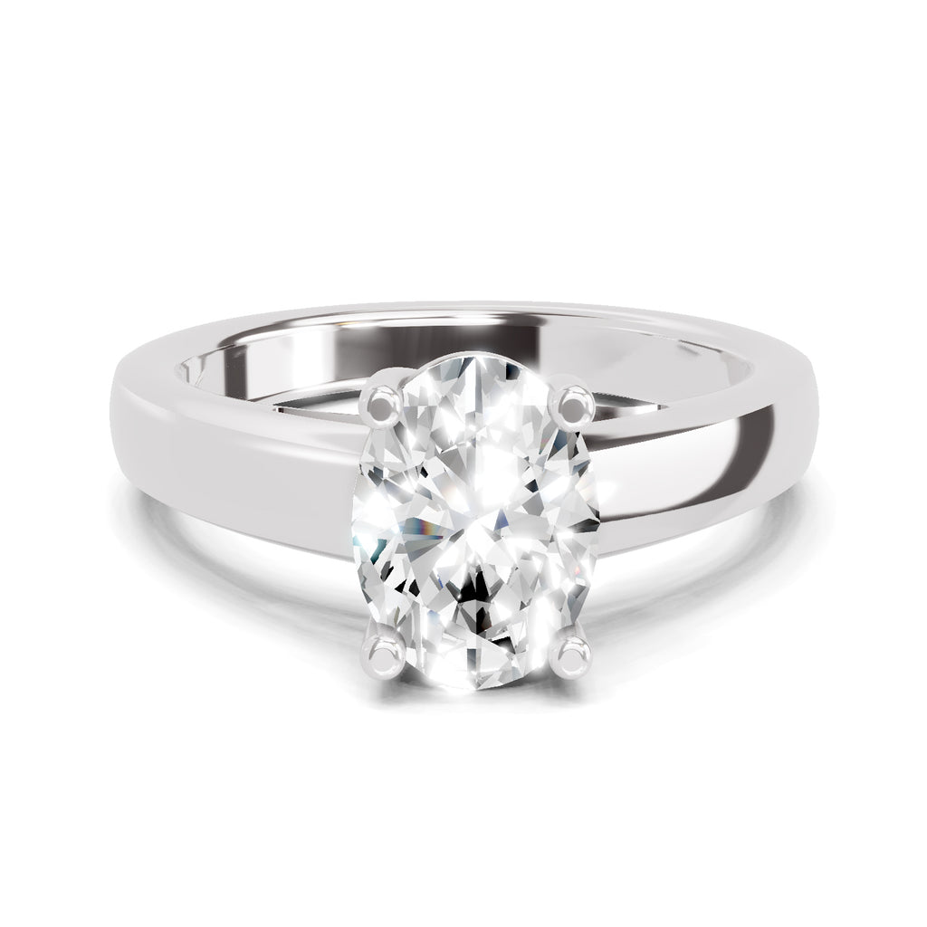 1 Ct Oval Shape Solitaire Diamond Ring