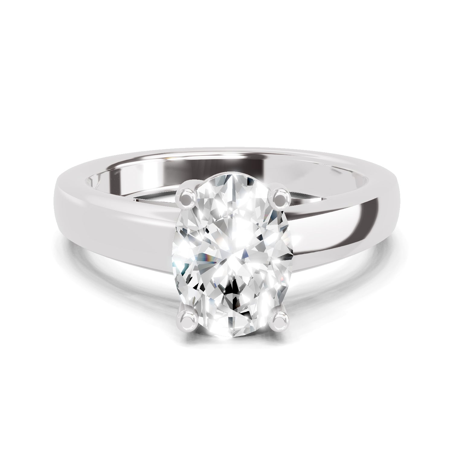 1 Ct Oval Shape Solitaire Diamond Ring