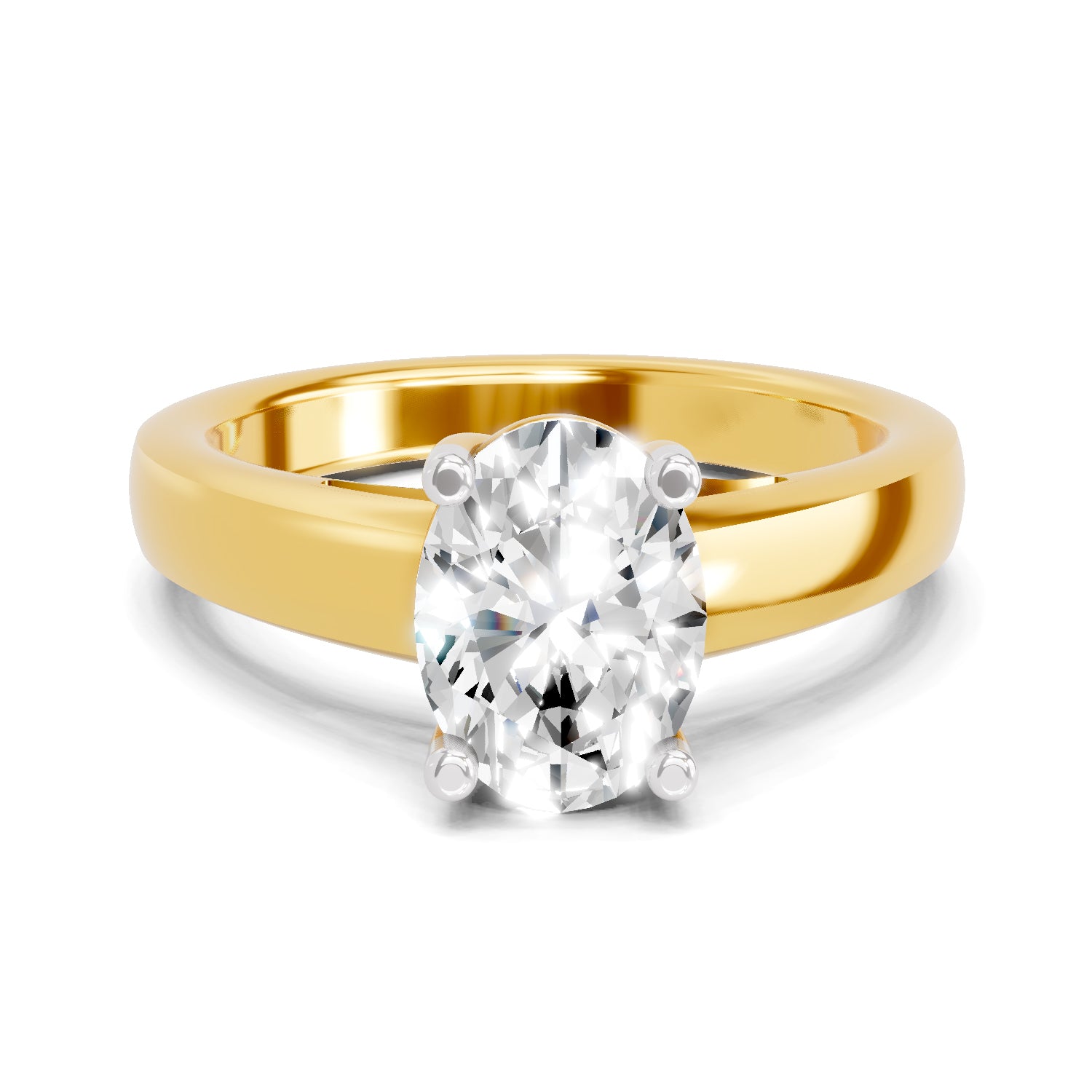 1 Ct Oval Shape Solitaire Diamond Ring