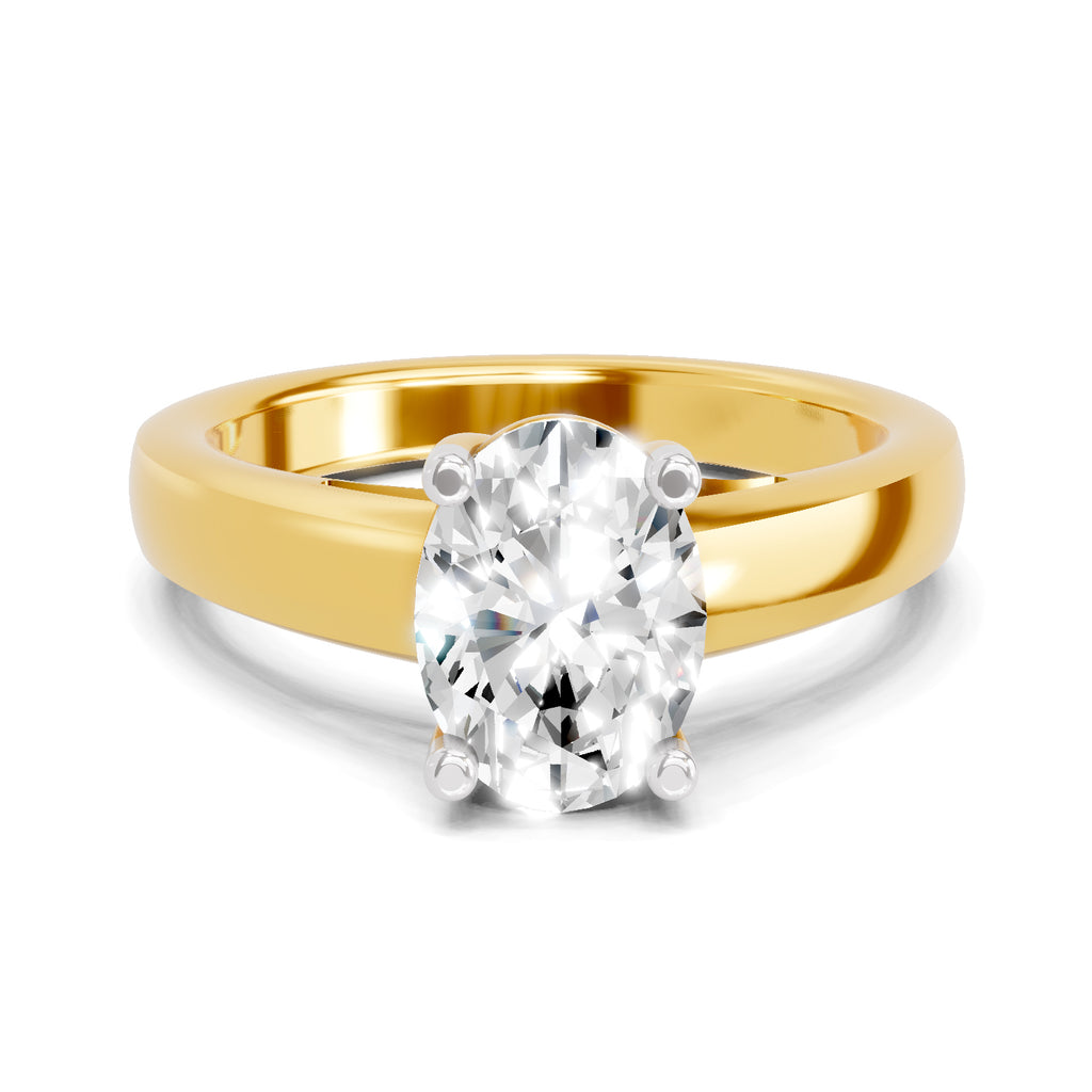 1 Ct Oval Shape Solitaire Diamond Ring