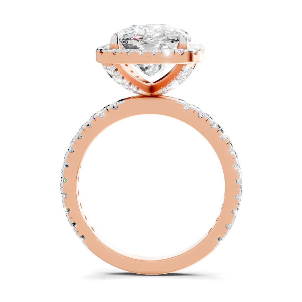5.71 Ct Cushion Shape Halo Diamond Ring
