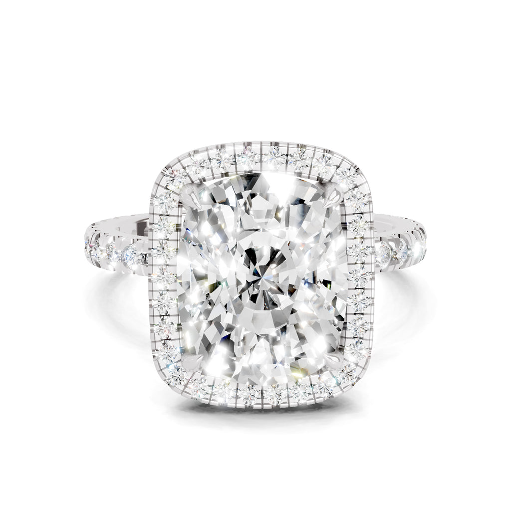 5.71 Ct Cushion Shape Halo Diamond Ring