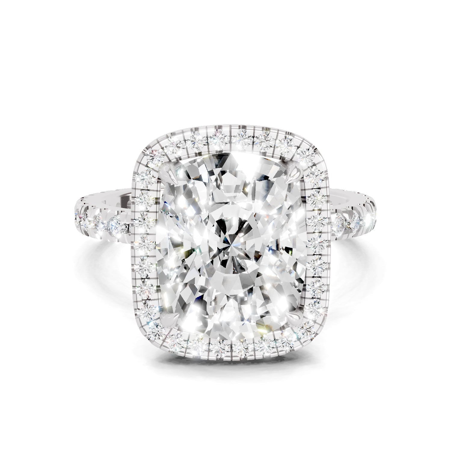 5.71 Ct Cushion Shape Halo Diamond Ring