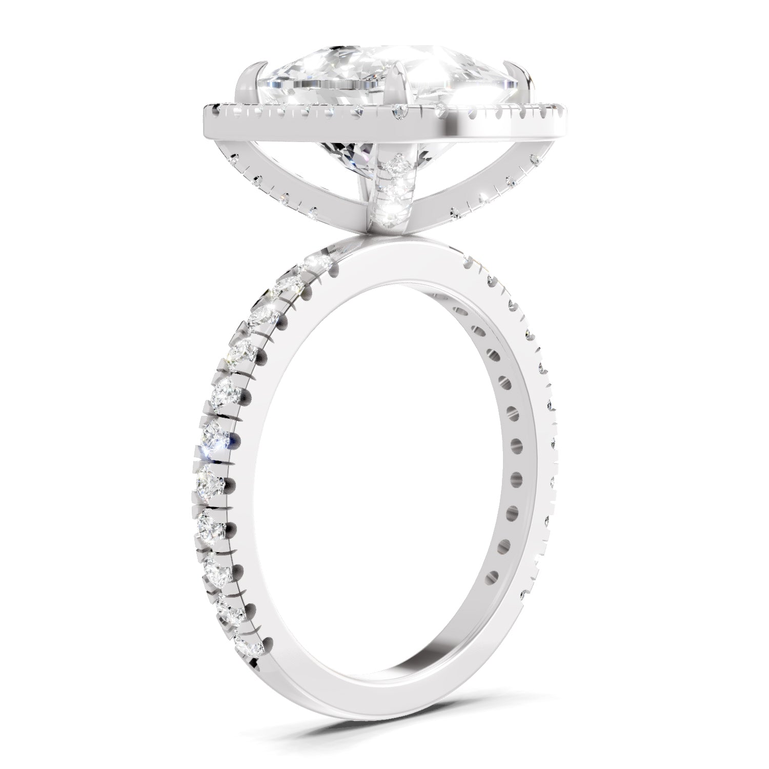 5.71 Ct Cushion Shape Halo Diamond Ring