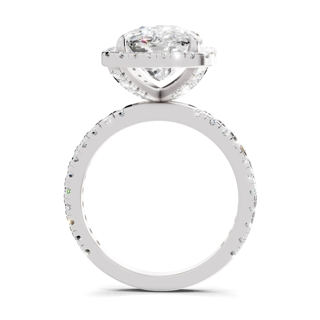 5.71 Ct Cushion Shape Halo Diamond Ring