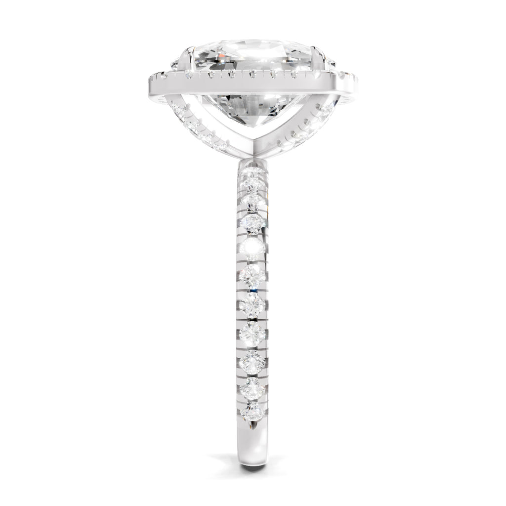 5.71 Ct Cushion Shape Halo Diamond Ring