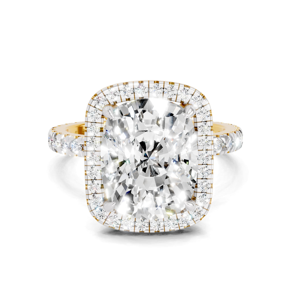 5.71 Ct Cushion Shape Halo Diamond Ring