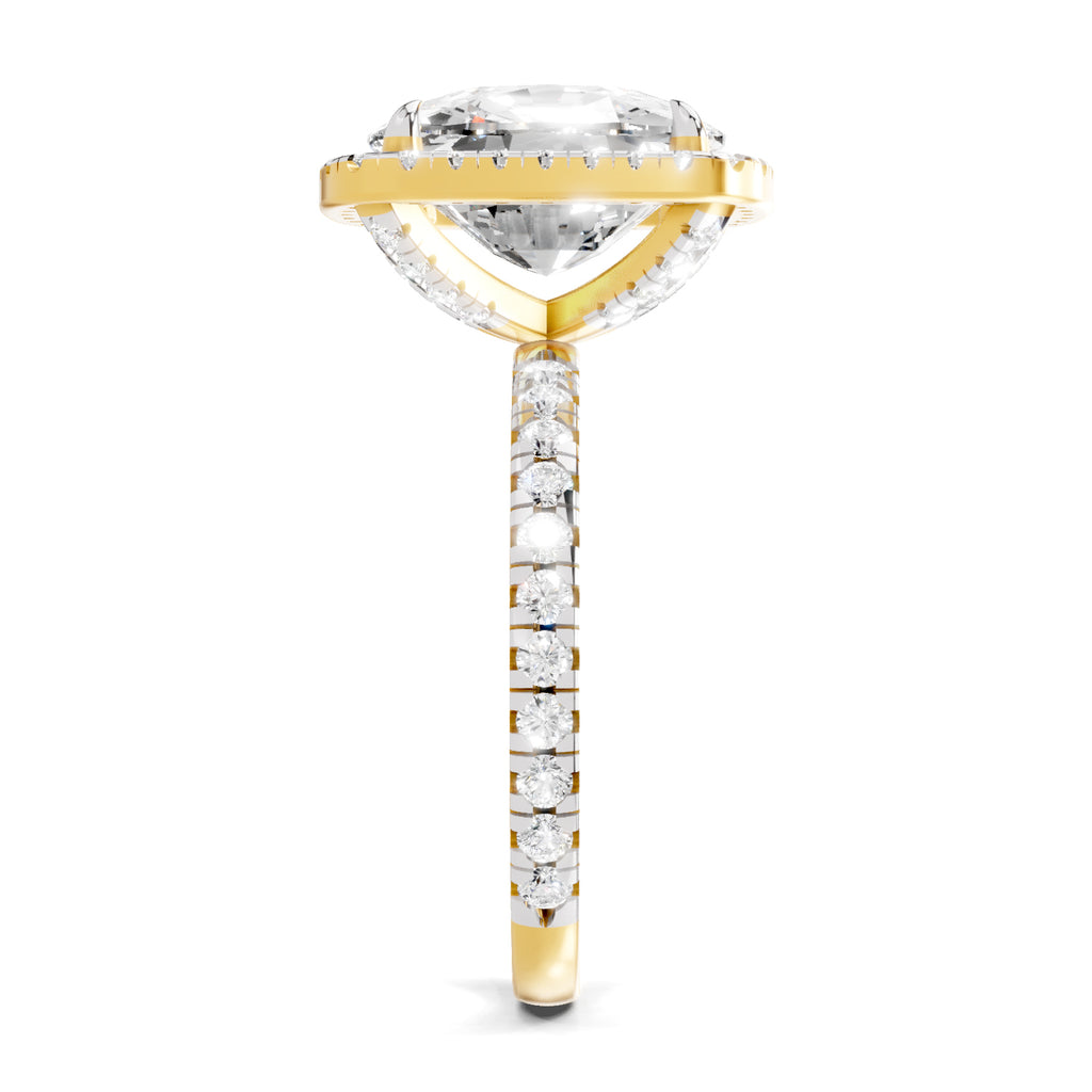 5.71 Ct Cushion Shape Halo Diamond Ring