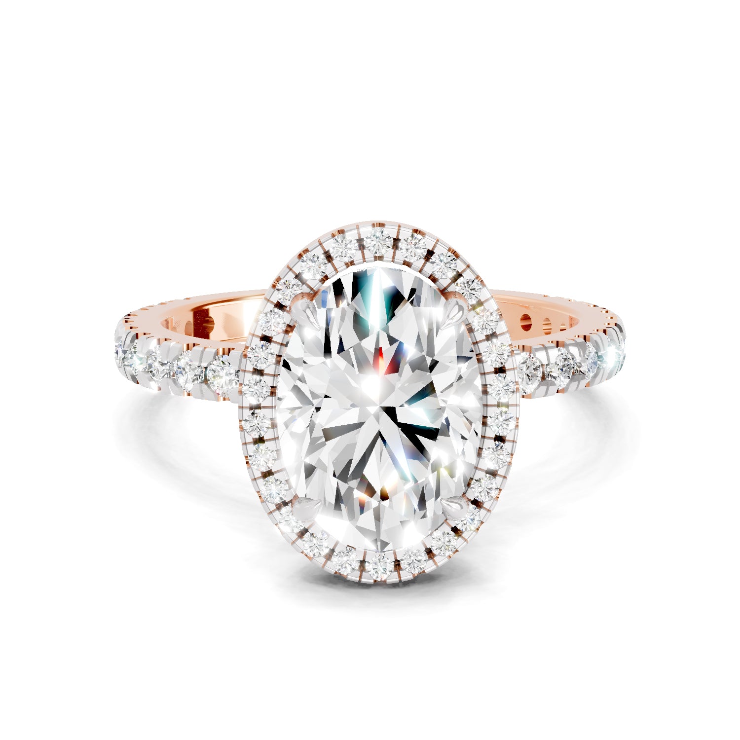 2.6 Ct Oval Shape Halo Diamond Ring