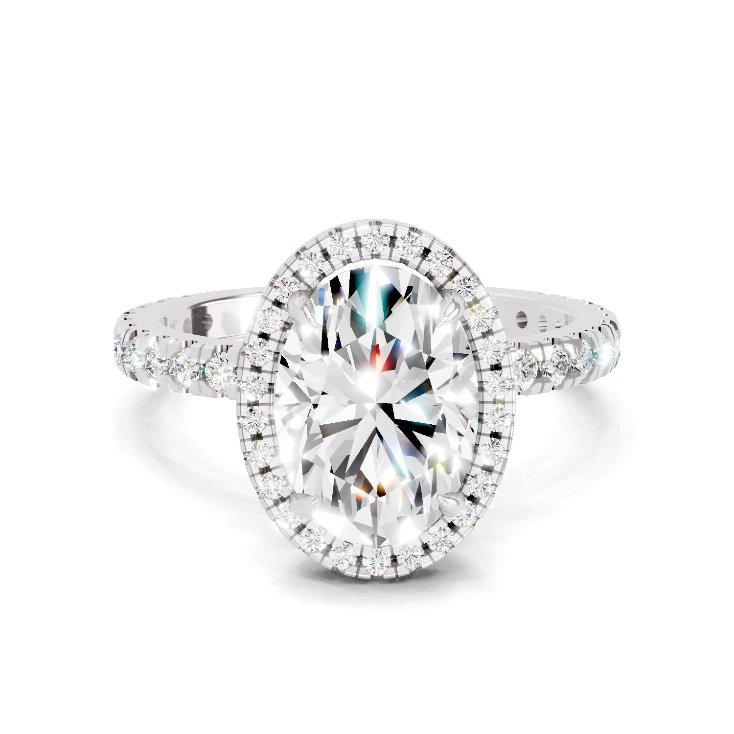 2.6 Ct Oval Shape Halo Diamond Ring