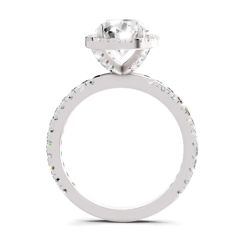 2.6 Ct Oval Shape Halo Diamond Ring