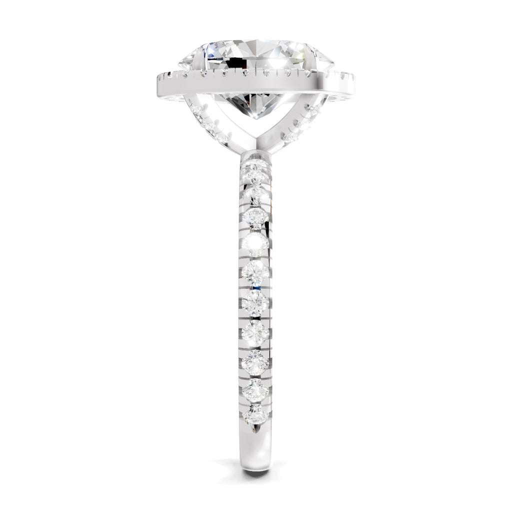 2.6 Ct Oval Shape Halo Diamond Ring