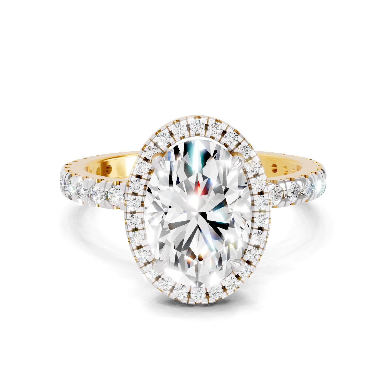 2.6 Ct Oval Shape Halo Diamond Ring