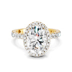 2.6 Ct Oval Shape Halo Diamond Ring