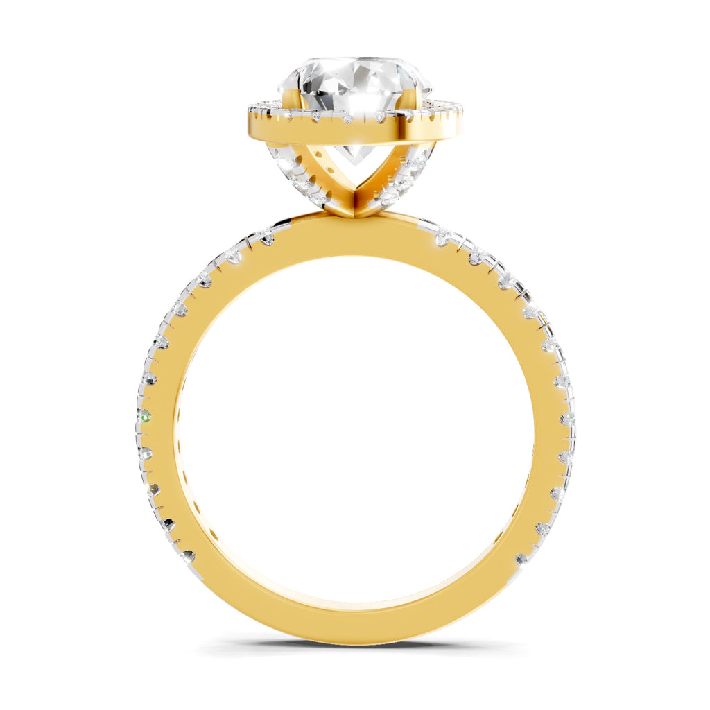 2.6 Ct Oval Shape Halo Diamond Ring