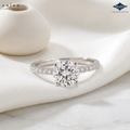 Arias by Lara Dutta Traditional Pave Solitaire Diamond Ring