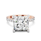4.22 Ct Princess Shape Solitaire Diamond Ring