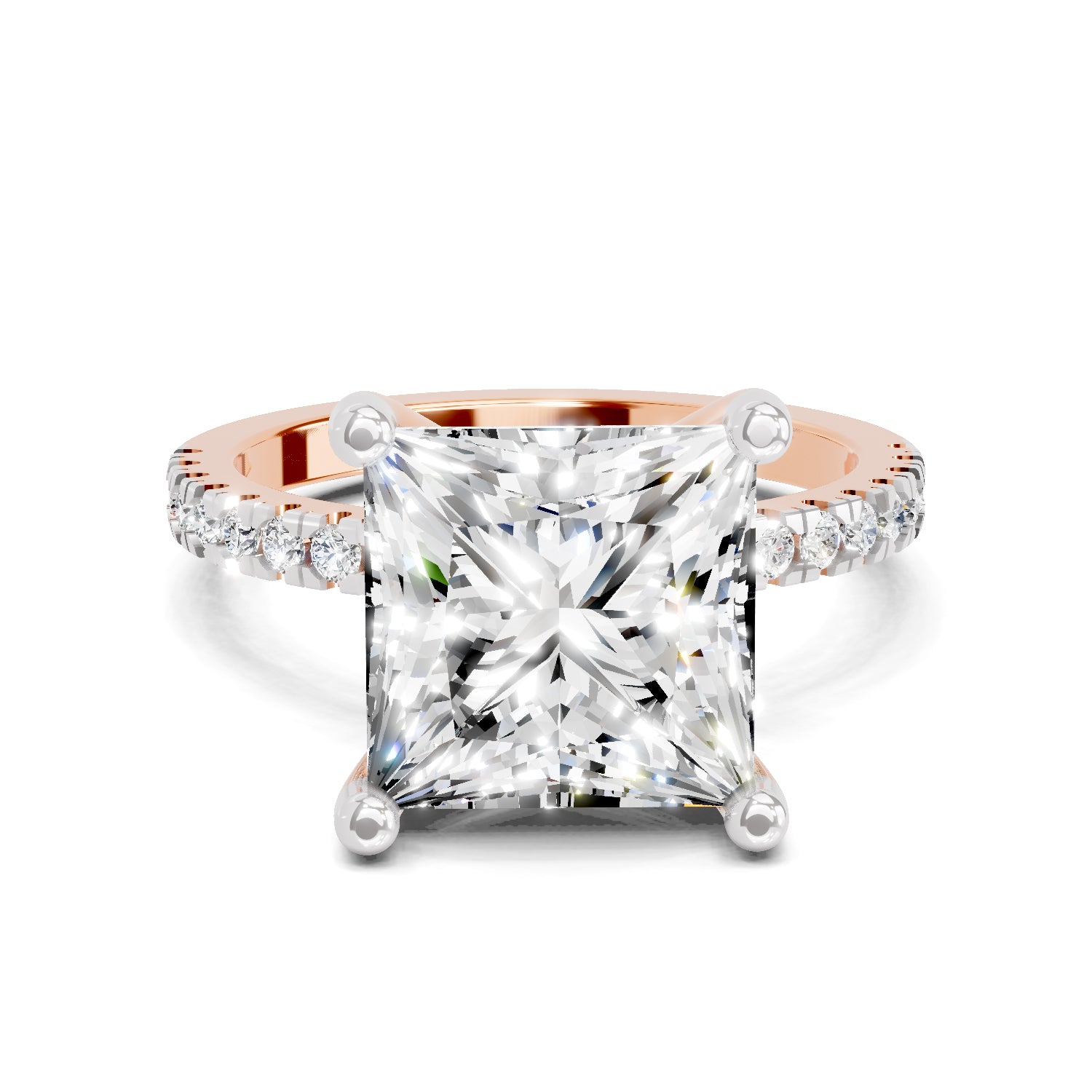 4.22 Ct Princess Shape Solitaire Diamond Ring
