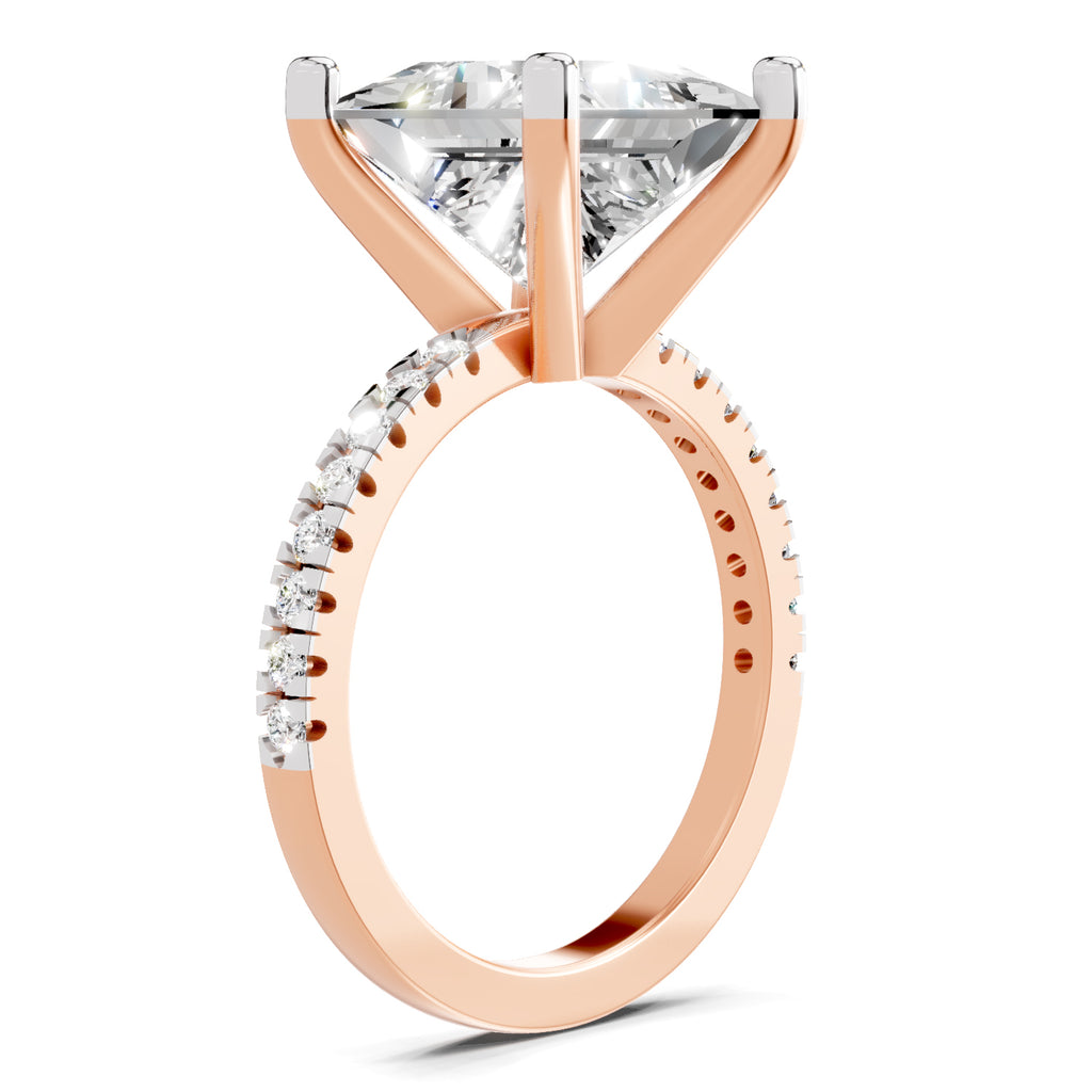 4.22 Ct Princess Shape Solitaire Diamond Ring