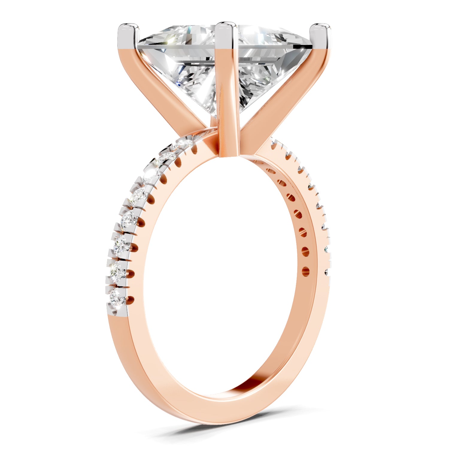 4.22 Ct Princess Shape Solitaire Diamond Ring
