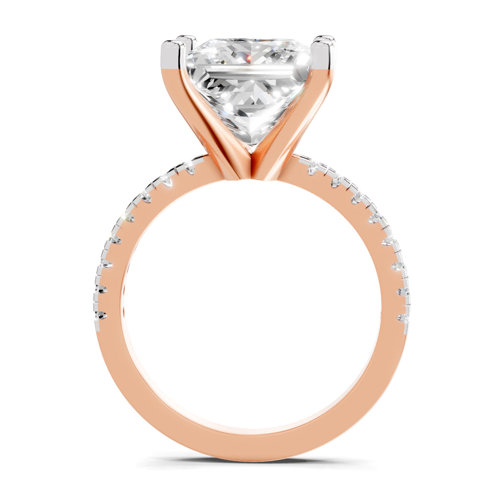 4.22 Ct Princess Shape Solitaire Diamond Ring