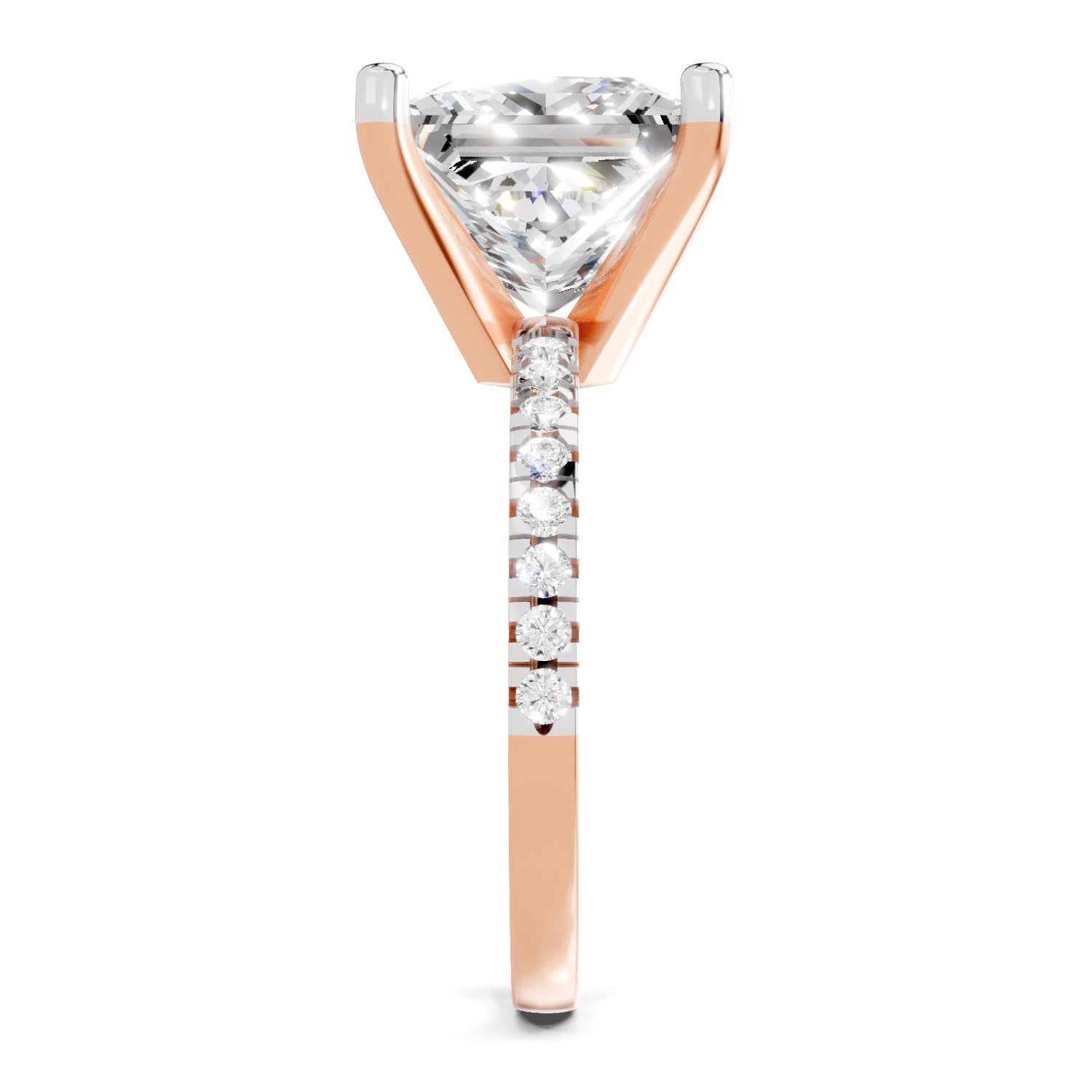 4.22 Ct Princess Shape Solitaire Diamond Ring