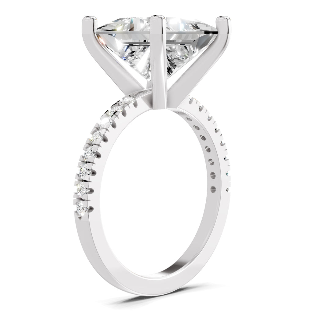 4.22 Ct Princess Shape Solitaire Diamond Ring