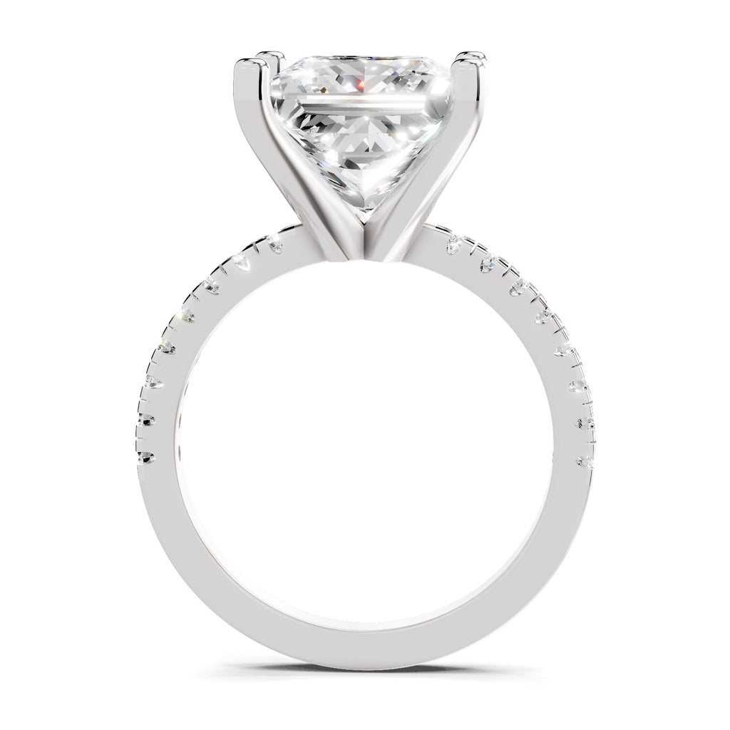 4.22 Ct Princess Shape Solitaire Diamond Ring