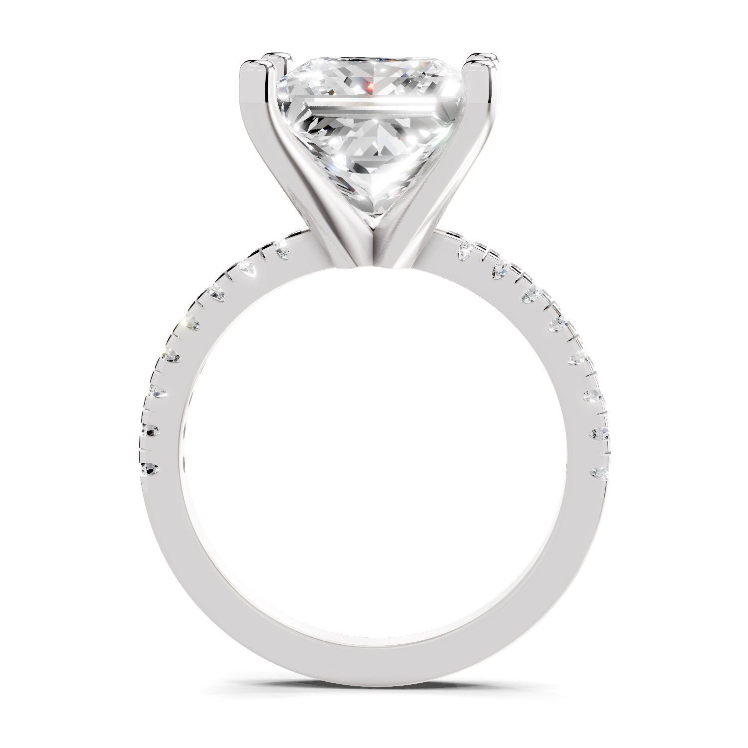 4.22 Ct Princess Shape Solitaire Diamond Ring