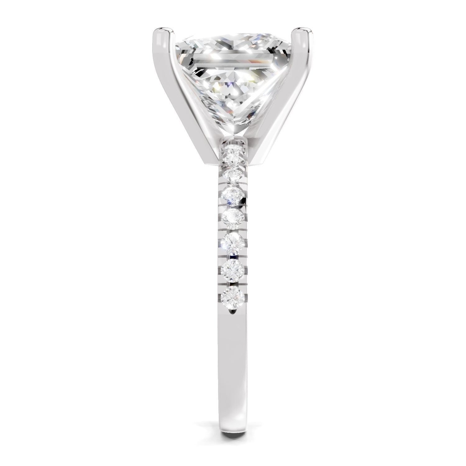 4.22 Ct Princess Shape Solitaire Diamond Ring