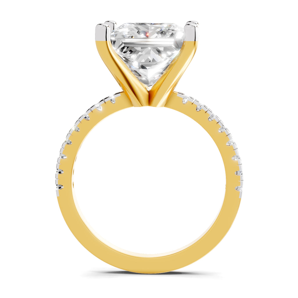 4.22 Ct Princess Shape Solitaire Diamond Ring