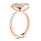 Lab Grown Diamond 5.67 Carat Radiant Cut Halo Engagement Ring 14KW