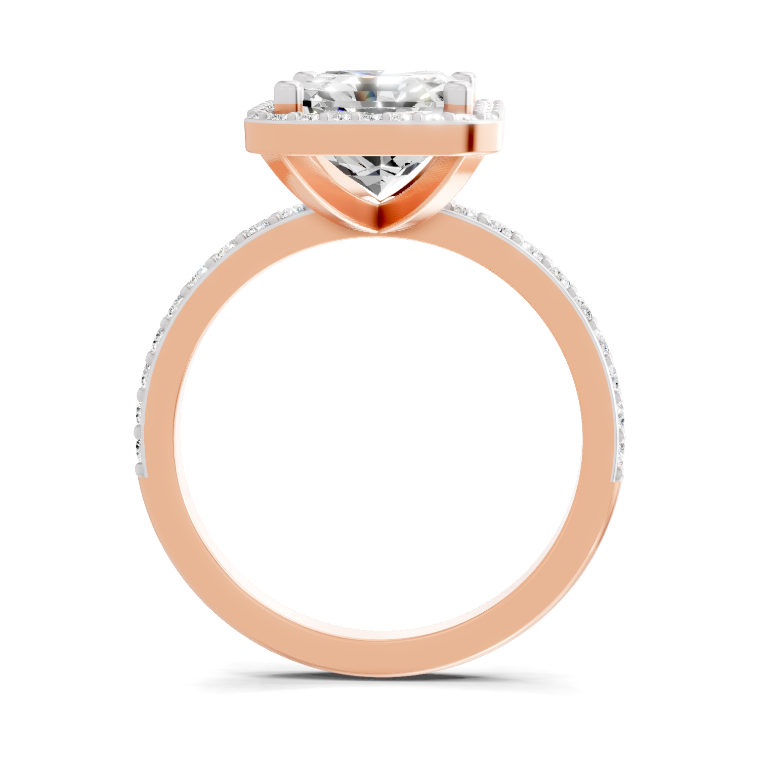 Lab Grown Diamond 5.67 Carat Radiant Cut Halo Engagement Ring 14KW