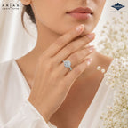 Arias by Lara Dutta Radiant Cut Halo Engagement Ring