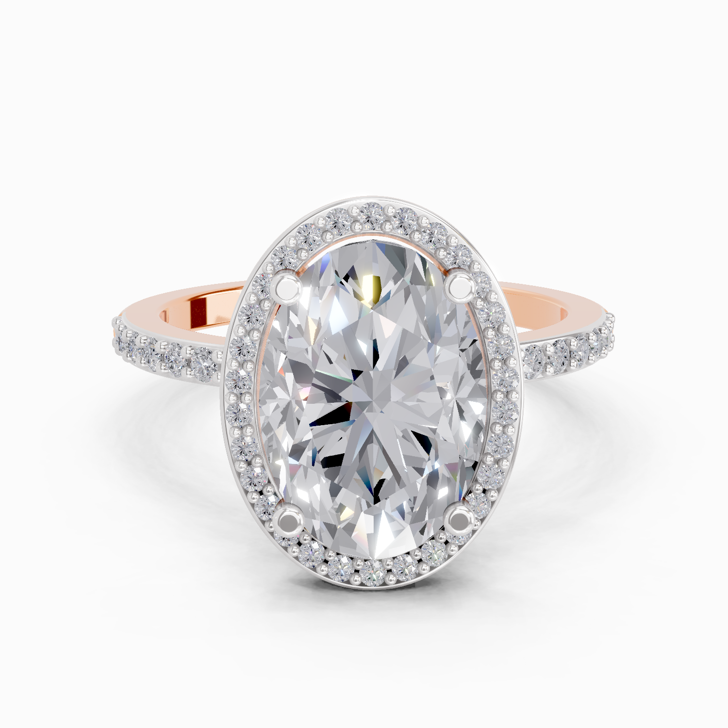 4.4 Carat Oval Shape Halo Engagement Ring