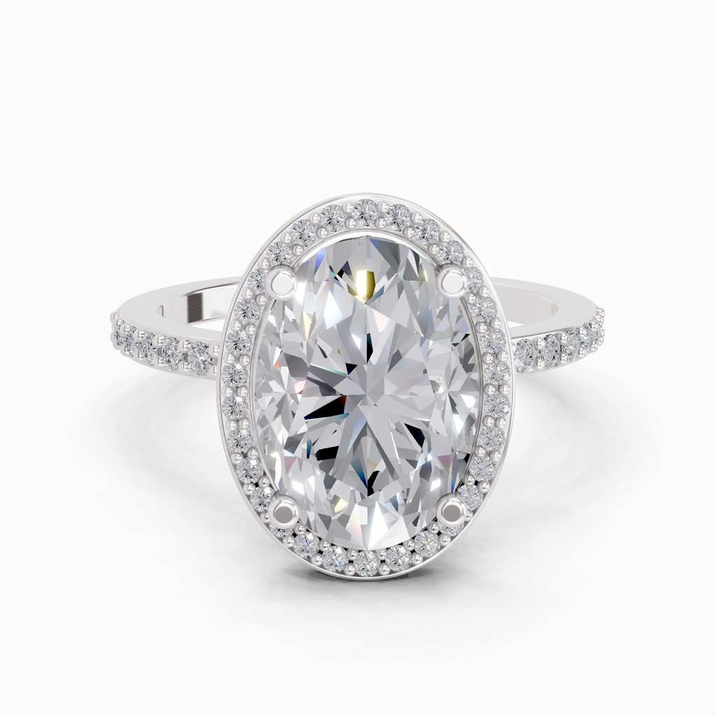 4.4 Carat Oval Shape Halo Engagement Ring