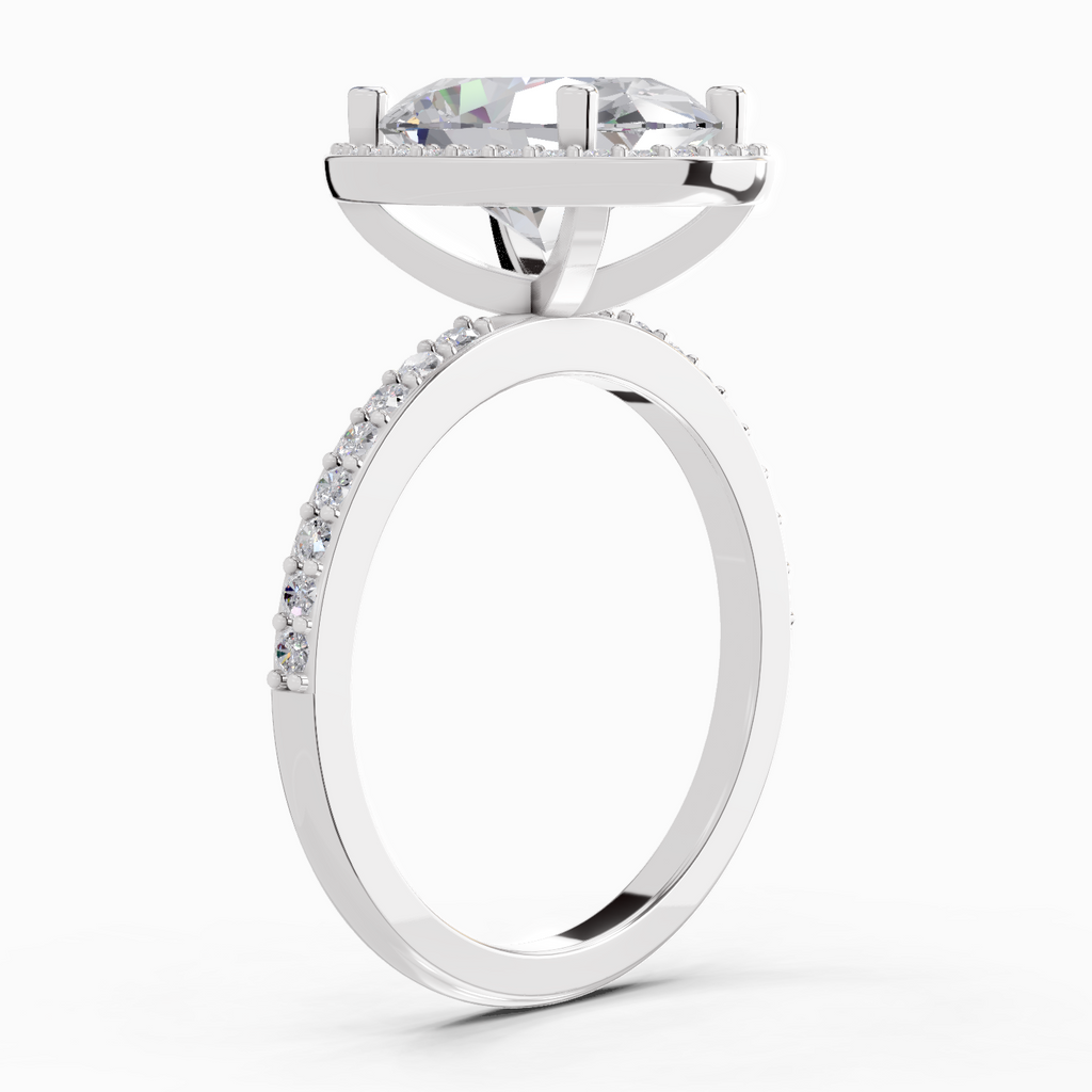 4.4 Carat Oval Shape Halo Engagement Ring