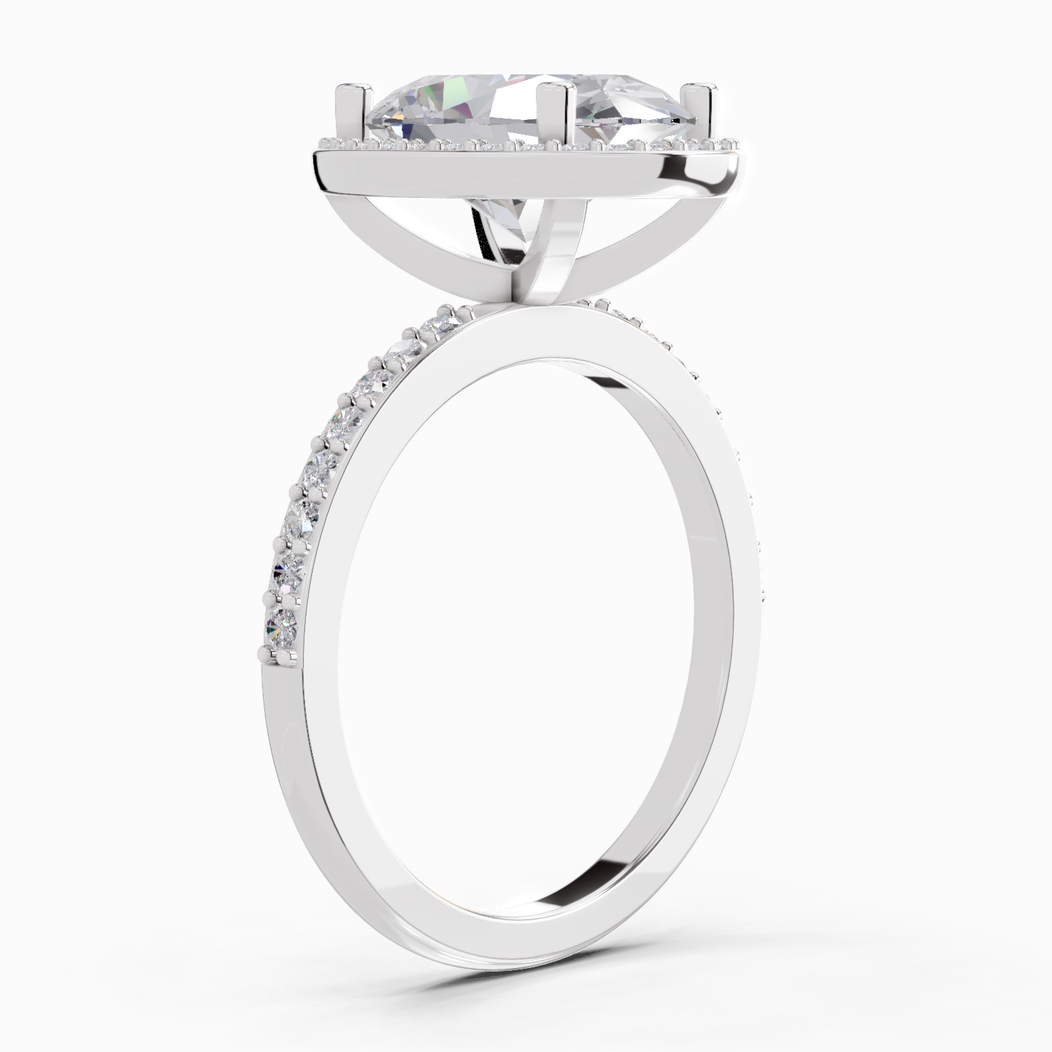 4.4 Carat Oval Shape Halo Engagement Ring