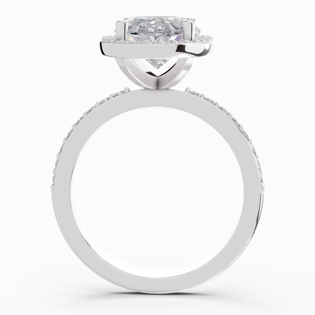 4.4 Carat Oval Shape Halo Engagement Ring