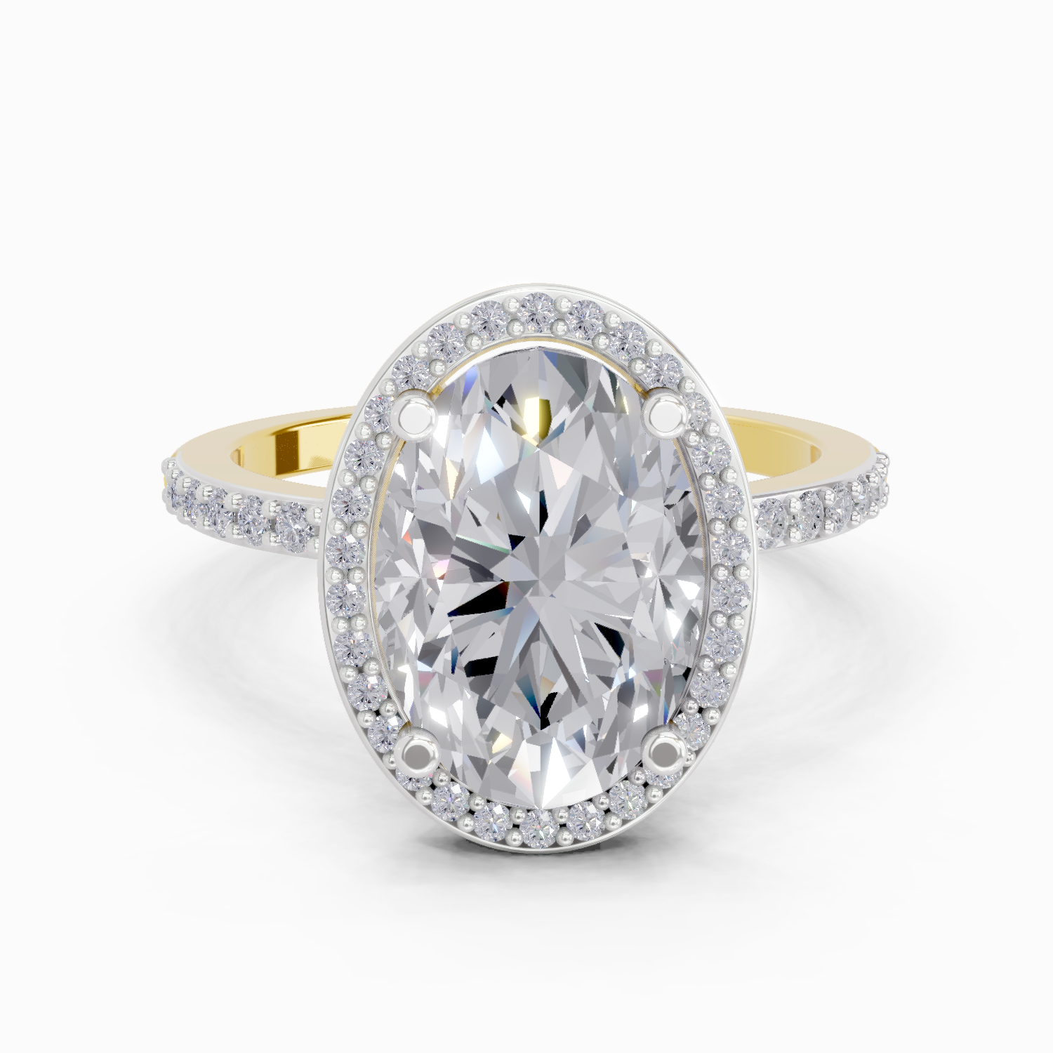 4.4 Carat Oval Shape Halo Engagement Ring