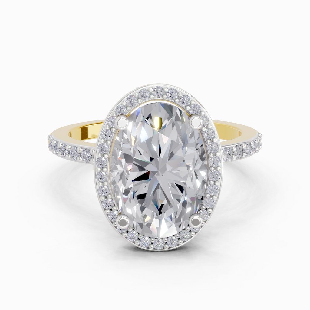 4.4 Carat Oval Shape Halo Engagement Ring