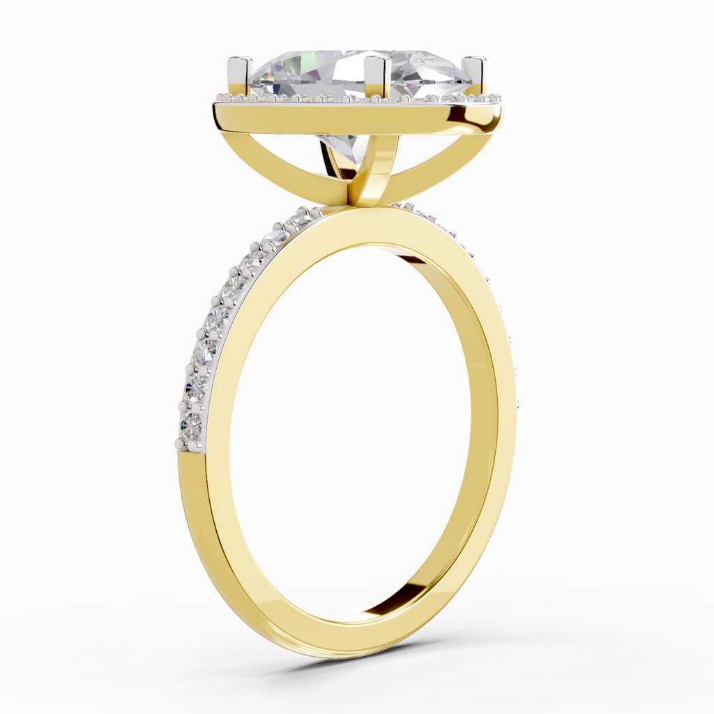 4.4 Carat Oval Shape Halo Engagement Ring