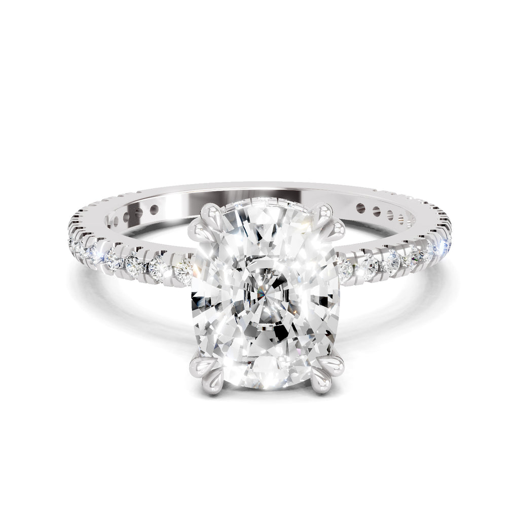 3.19 Ct Cushion Shape Solitaire Diamond Ring